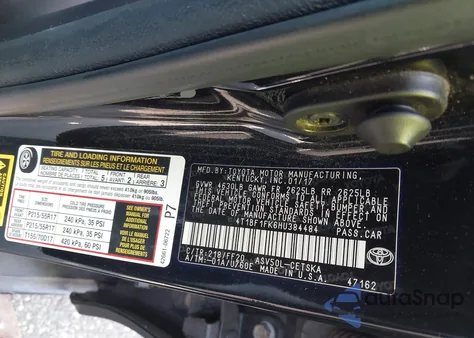 2017 Toyota Camry Se from USA, damaged, VIN 4T1BF1FK6HU384484
